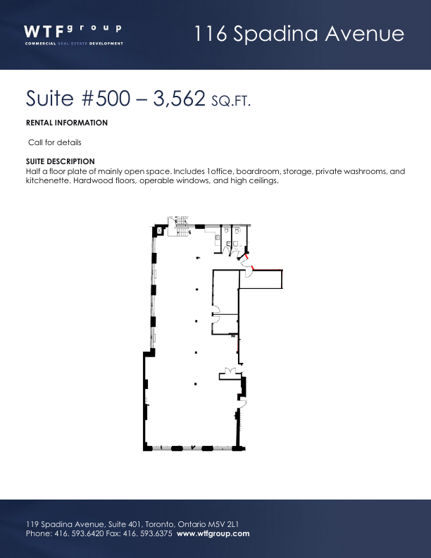 500 - 116 Spadina Avenue, Toronto, ON floorplan