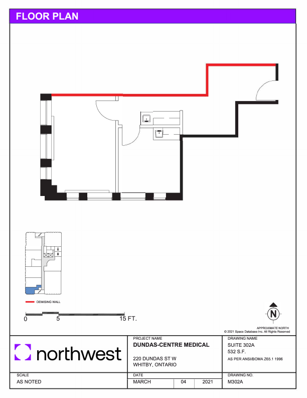 302A - 220 Dundas St W, Whitby, ON floorplan