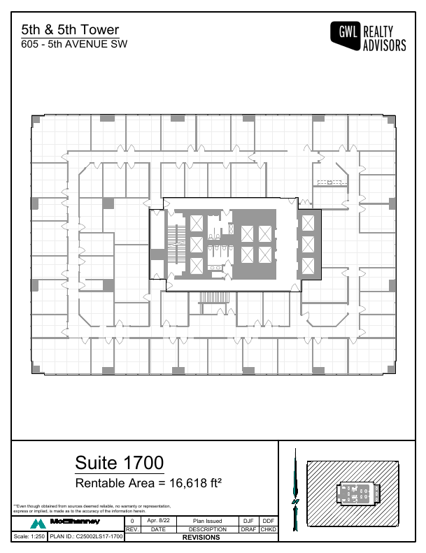 1700 - 605 5 Avenue Southwest, Calgary, AB floorplan