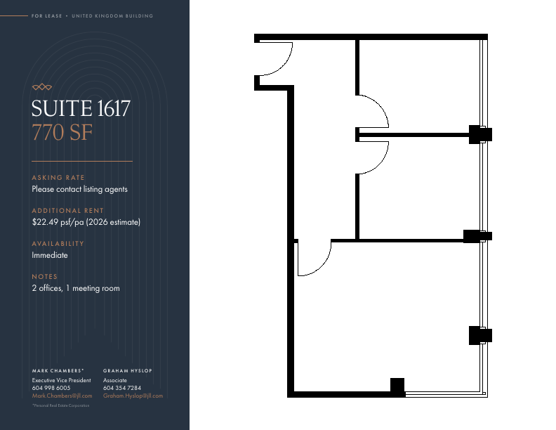 1617 - 409 Granville St, Vancouver, BC floorplan