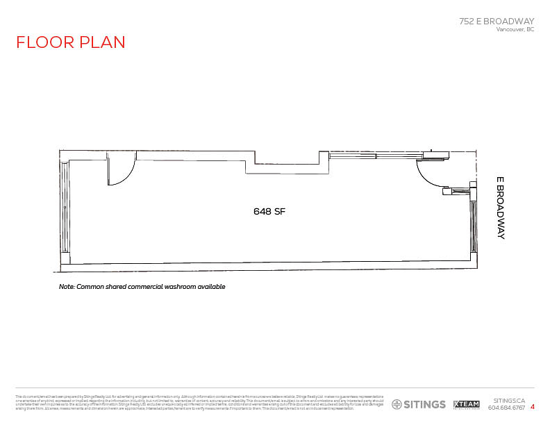 752 East Broadway, Vancouver, BC floorplan