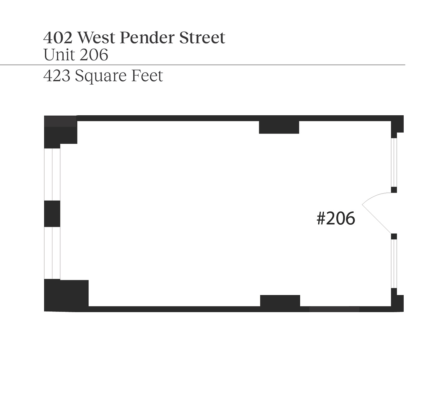 206 - 402 West Pender Street, Vancouver, BC floorplan
