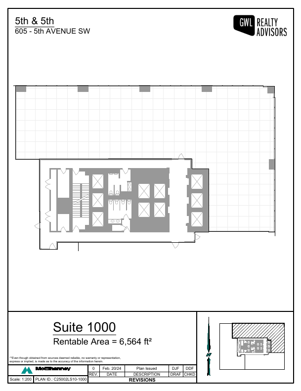 1000 - 605 5 Avenue Southwest, Calgary, AB floorplan