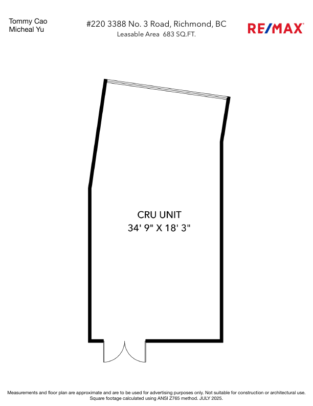 220 - 3388 Number 3 Road, Richmond, BC floorplan
