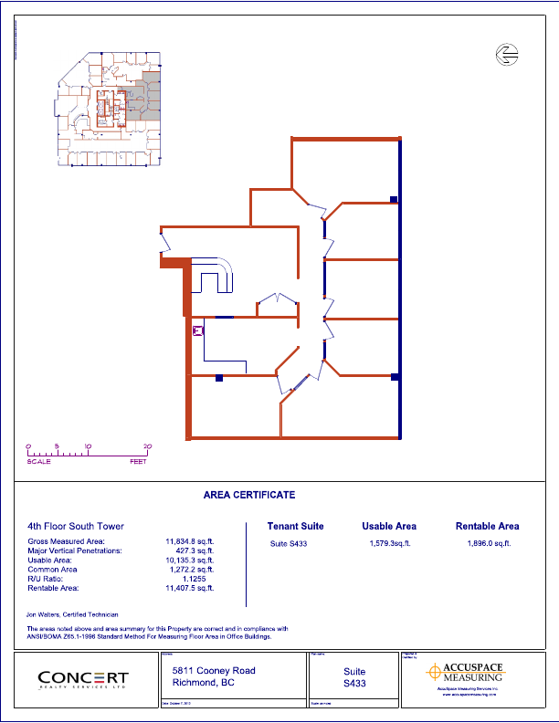 S433 - 5811 Cooney Rd, Richmond, BC floorplan
