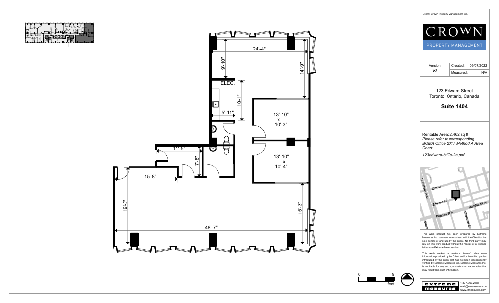 1404 - 605-123 Edward Street, Toronto, ON floorplan