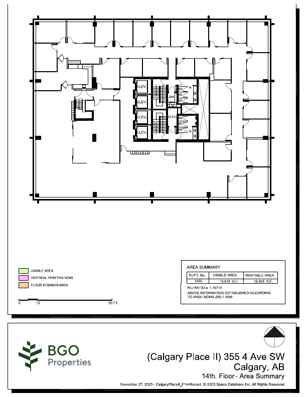 1400 - 400-355 4 Avenue Southwest, Calgary, AB floorplan