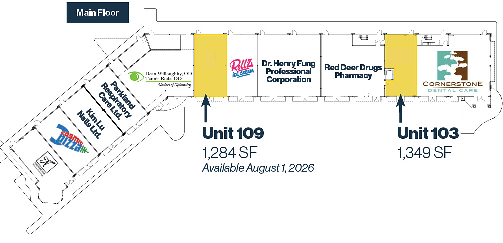 103, 109 - 3215 49 Avenue, Red Deer, AB floorplan
