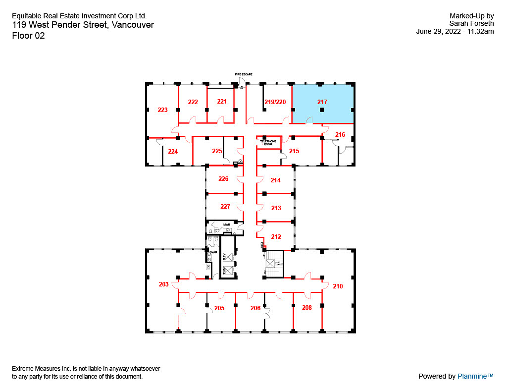 217 - 119 West Pender Street, Vancouver, BC floorplan