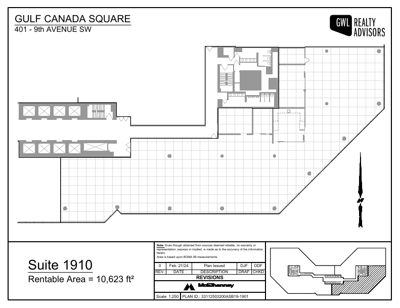 1910 - 401 9 Avenue Southwest, Calgary, AB floorplan