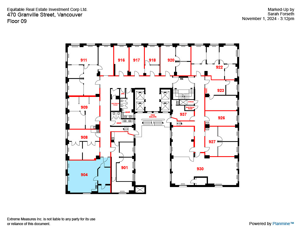 904 - 470 Granville Street, Vancouver, BC floorplan