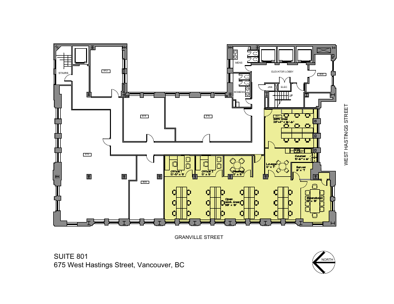 801 - 675 West Hastings Street, Vancouver, BC floorplan
