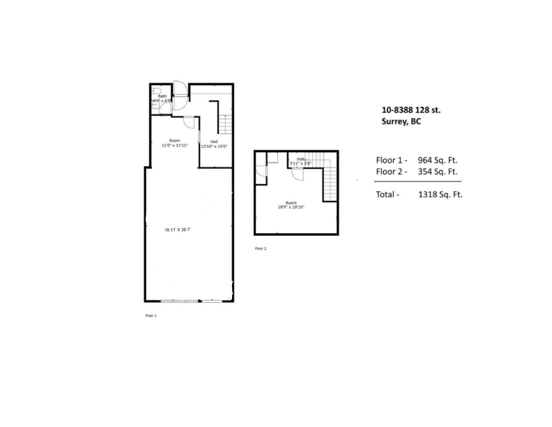 10 - 8388 128 Street, Surrey, BC floorplan