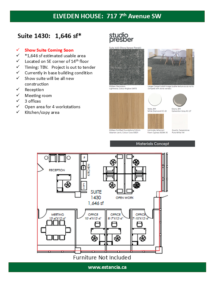 1430 - 717 7 Ave SW, Calgary, AB floorplan