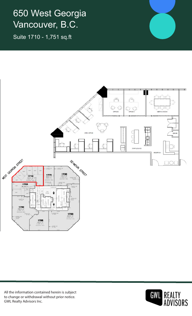 1710 - 650 West Georgia Street, Vancouver, BC floorplan