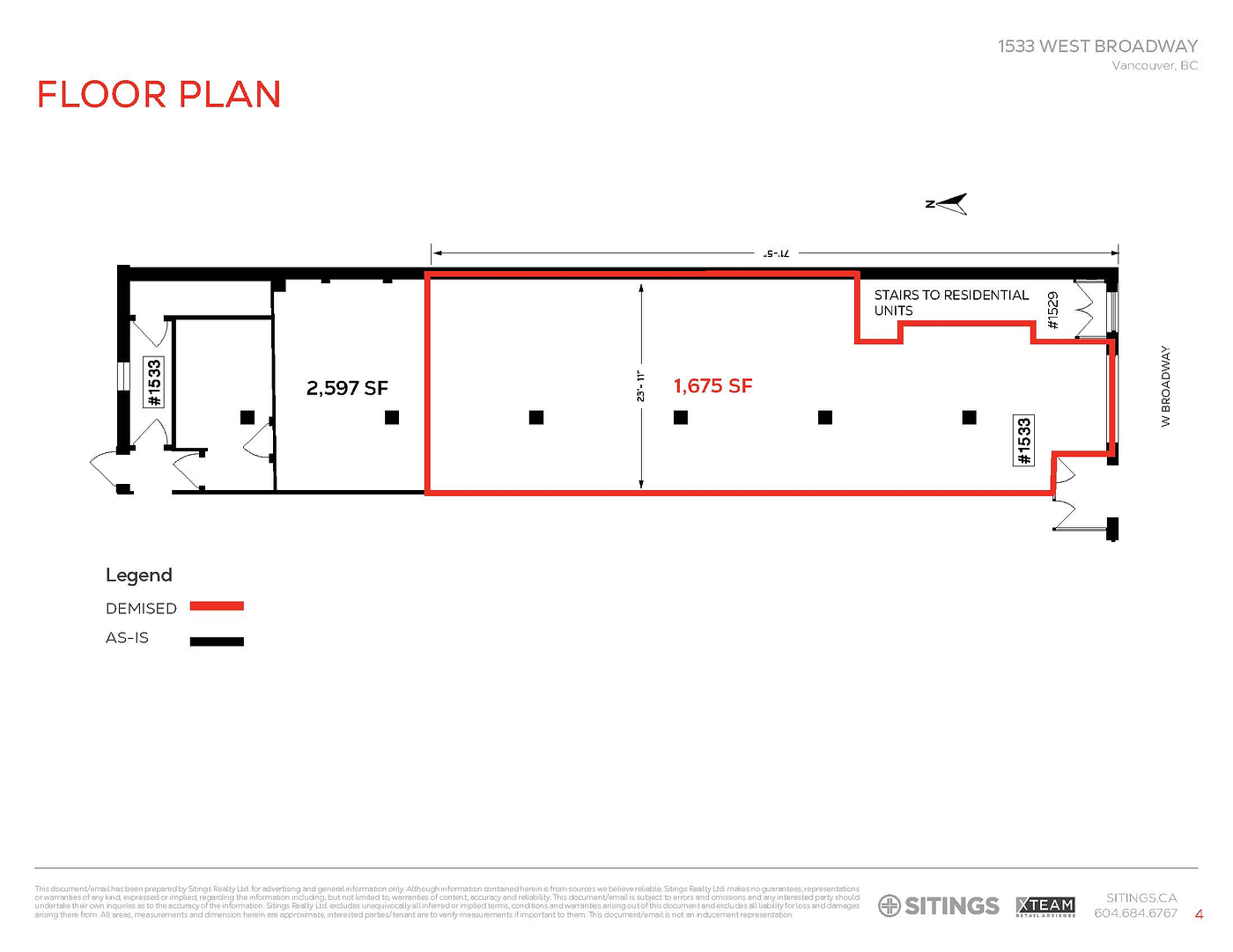 1533 West Broadway, Vancouver, BC floorplan