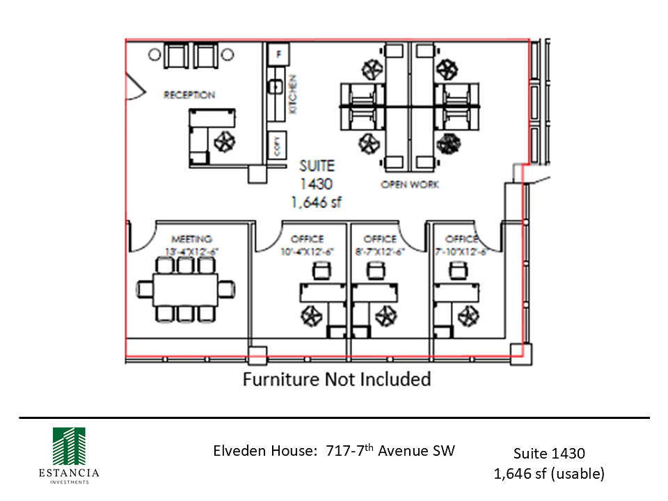 1430 - 717 7 Ave SW, Calgary, AB floorplan
