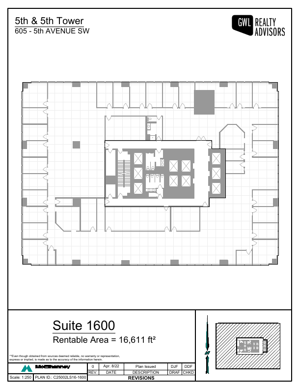 1600 - 605 5 Avenue Southwest, Calgary, AB floorplan