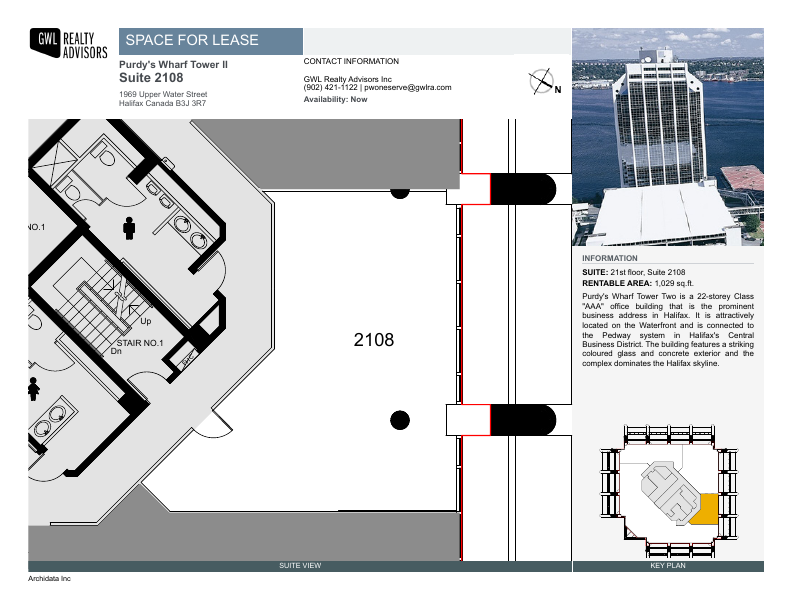 2108 - 1969 Upper Water Street, Halifax, NS floorplan