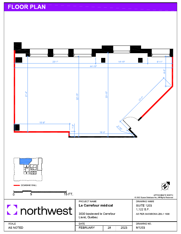 1203 - 3030 Boulevard le Carrefour, Laval, QC floorplan