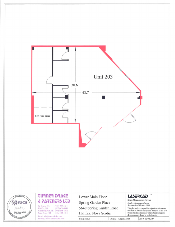 203 - 5640 Spring Garden Rd, Halifax, NS floorplan