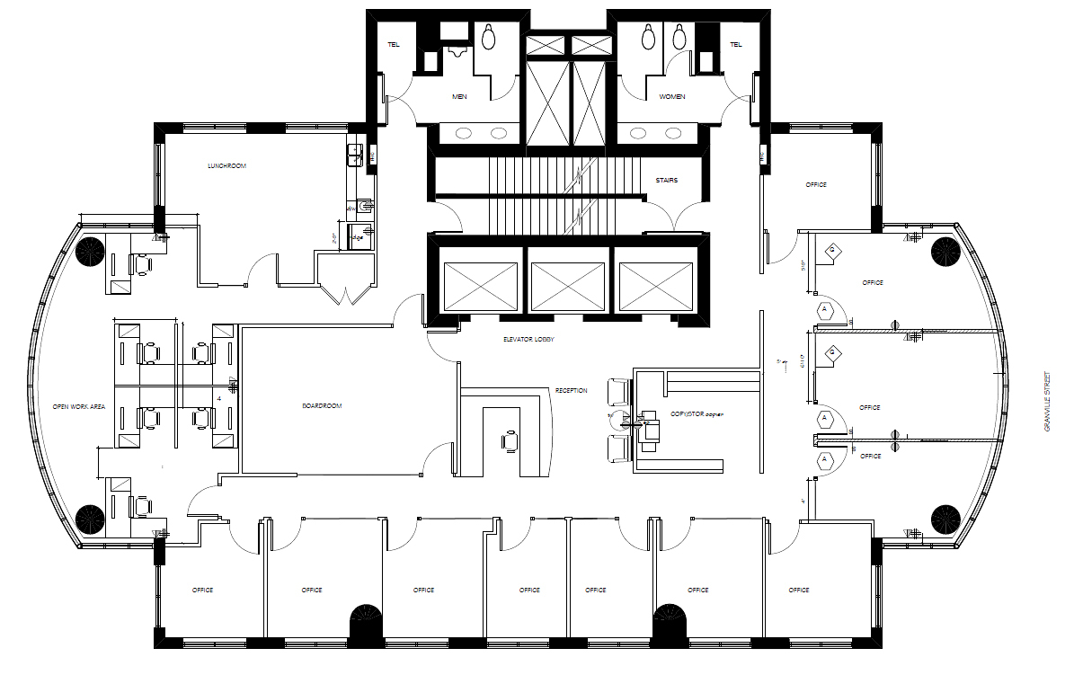 600 - 543 Granville Street, Vancouver, BC floorplan