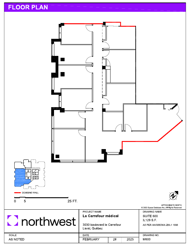 600 - 3030 Boulevard le Carrefour, Laval, QC floorplan