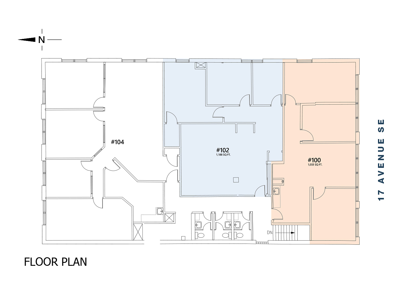 100 & 102 - 122 17 Avenue Southeast, Calgary, AB floorplan