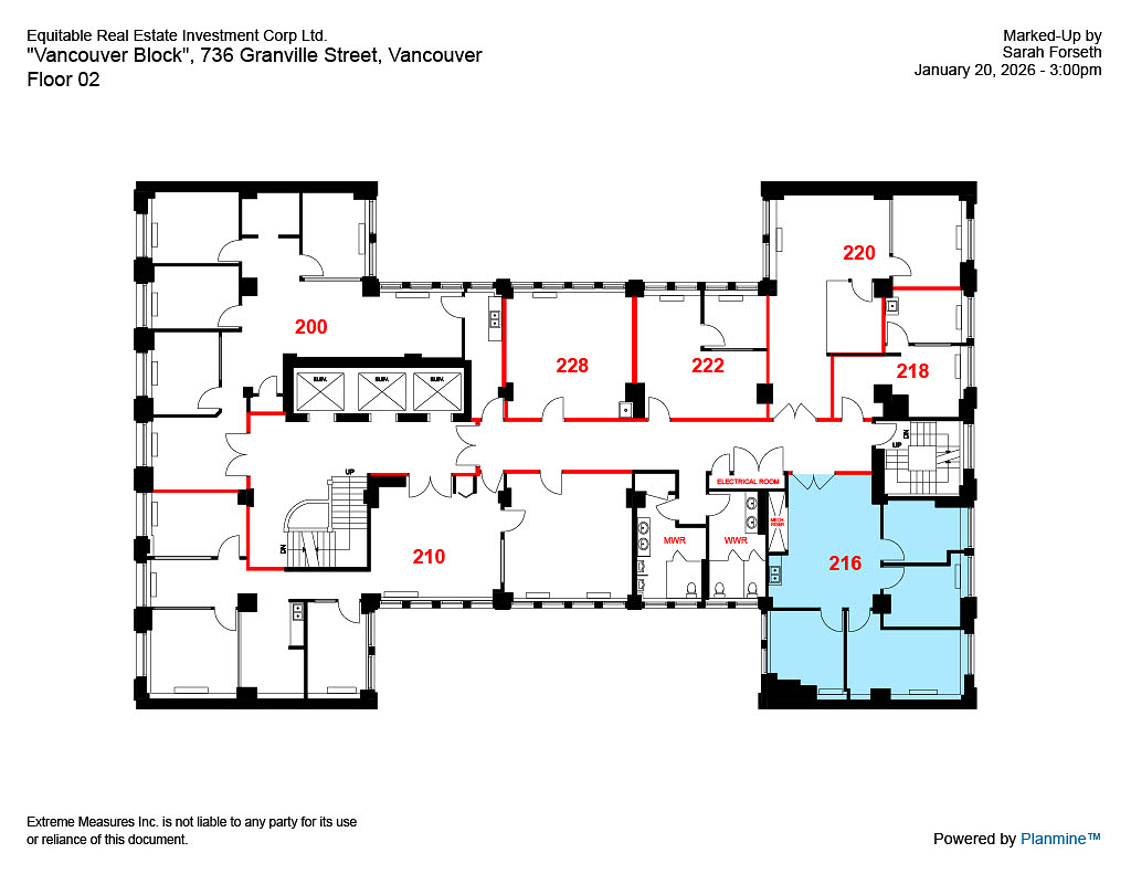 216 - 736 Granville St, Vancouver, BC floorplan