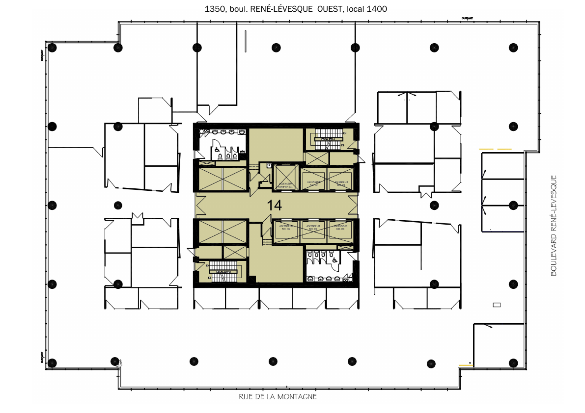 1400 - 1350 Boulevard René-Lévesque Ouest, Montréal, QC floorplan