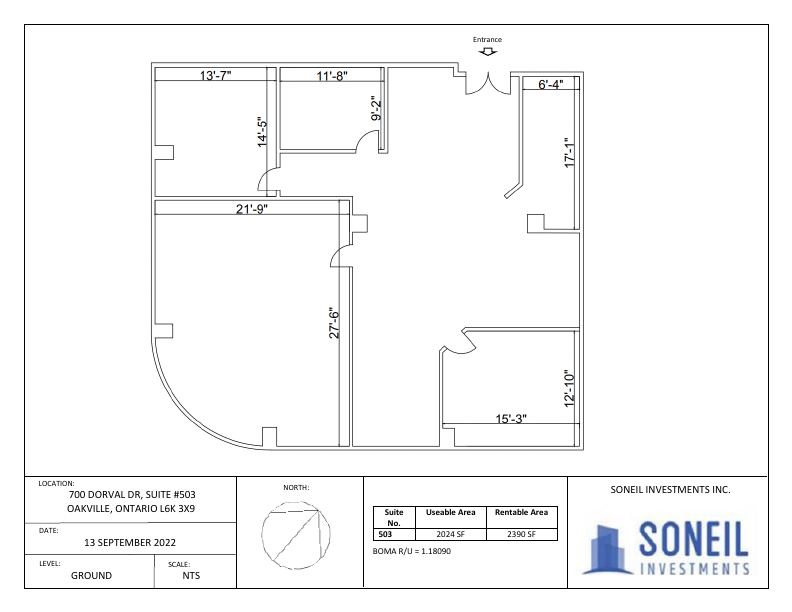 503 - 700 Dorval Dr, Oakville, ON floorplan