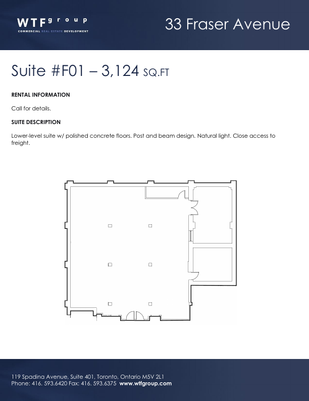 F014 - 33 Fraser Avenue, Toronto, ON floorplan