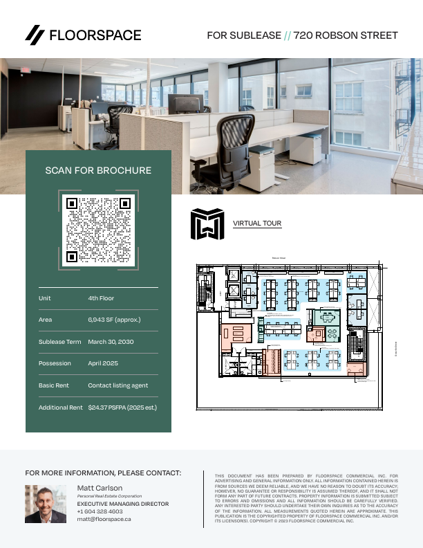 4th Floor - 720 Robson St, Vancouver, BC floorplan