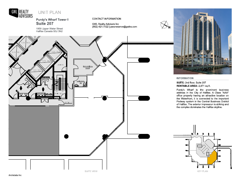 207 - 1959 Upper Water Street, Halifax, NS floorplan
