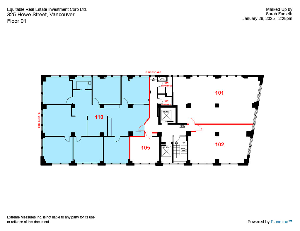 105-110 - 325 Howe St, Vancouver, BC floorplan