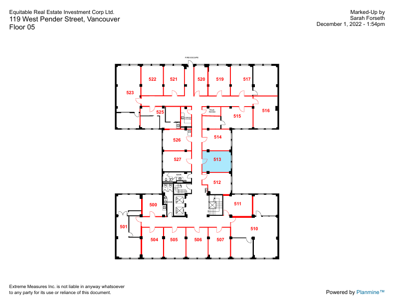 513 - 119 West Pender Street, Vancouver, BC floorplan