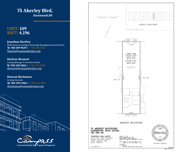 Unit 109 - 75 Akerley Boulevard, Dartmouth, NS floorplan
