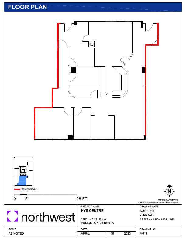 611 - 11010 101 St NW, Edmonton, AB floorplan