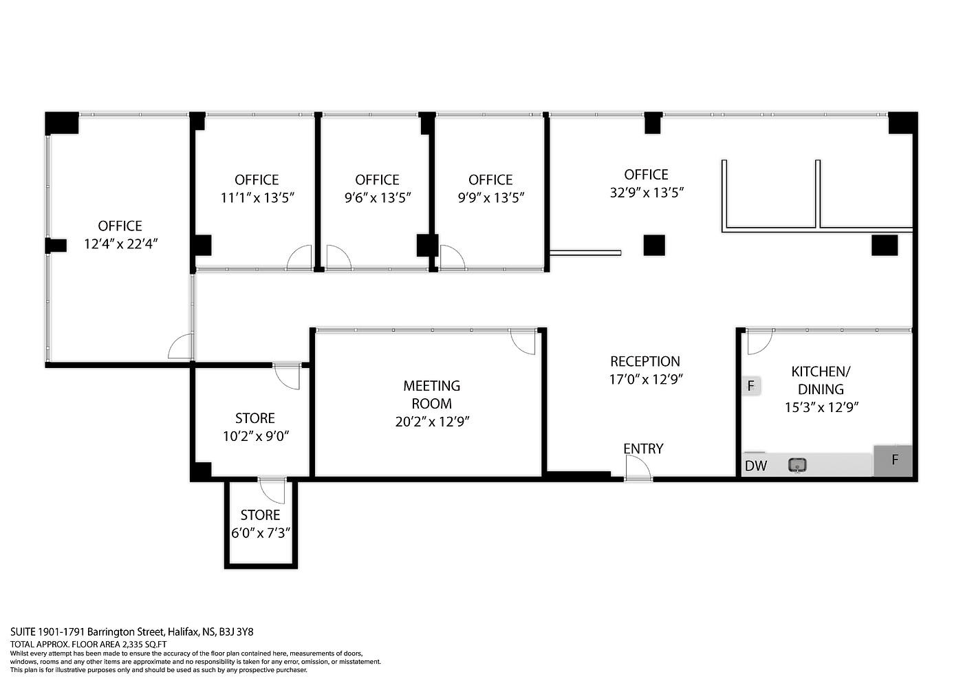 1901 - 1791 Barrington Street, Halifax, NS floorplan
