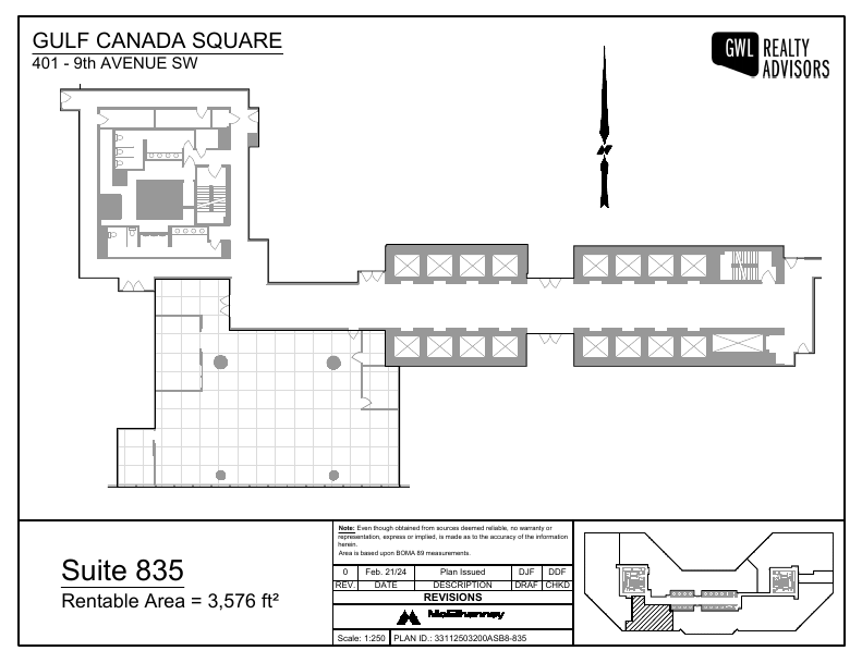835 - 401 9 Avenue Southwest, Calgary, AB floorplan