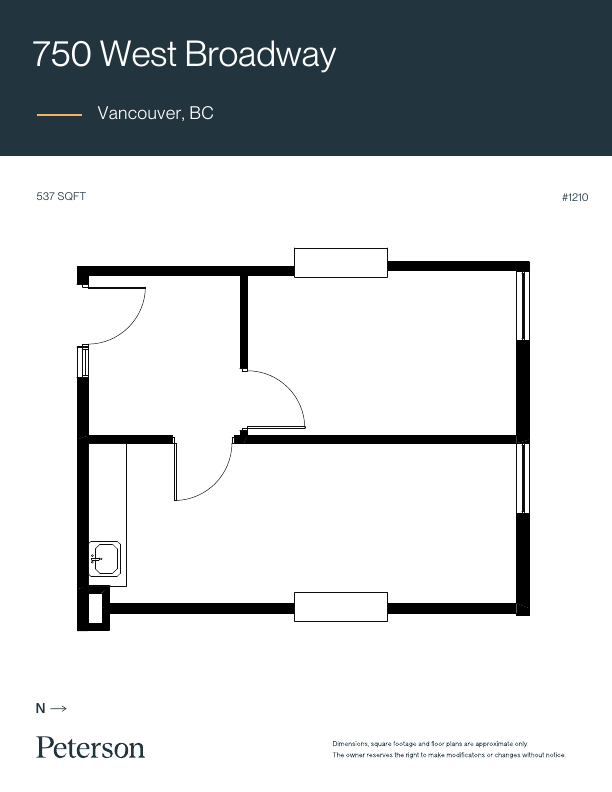 1210 - 750 W Broadway, Vancouver, BC floorplan