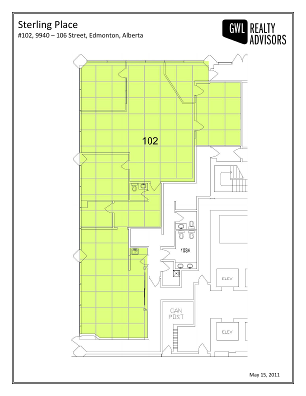102 - 9940 106 Street, Edmonton, AB floorplan