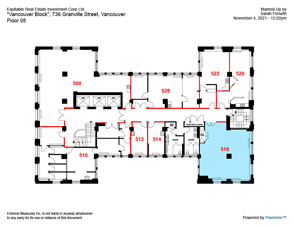 516 - 736 Granville St, Vancouver, BC floorplan
