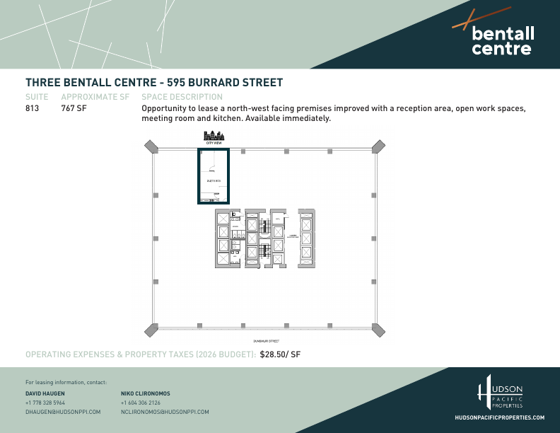 813 - 595 Burrard Street, Vancouver, BC floorplan