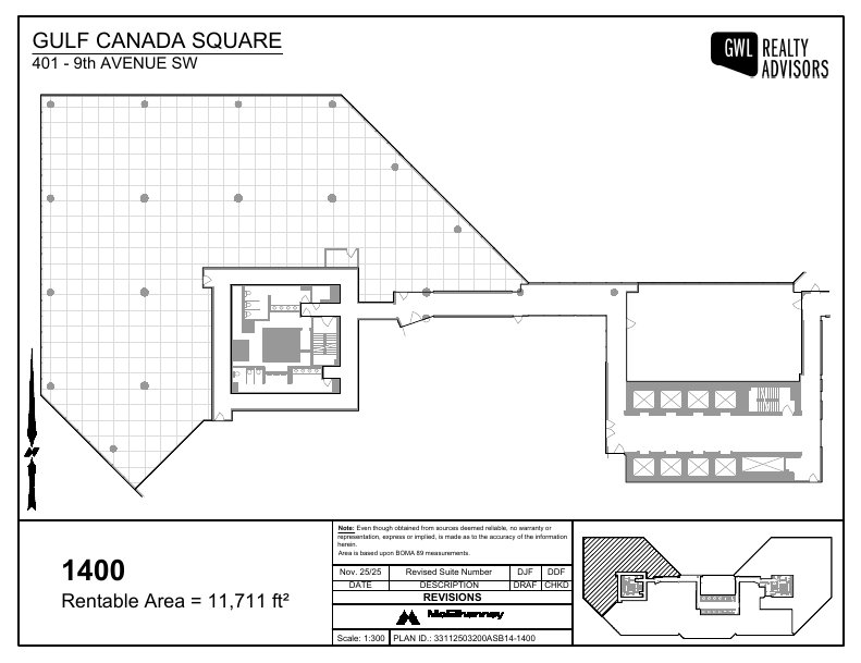 1400 - 401 9 Avenue Southwest, Calgary, AB floorplan