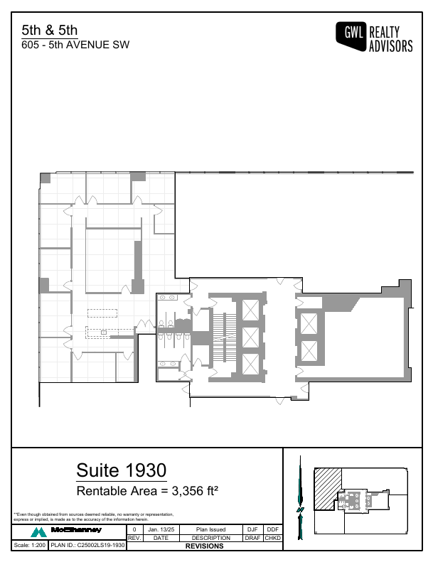 1930 - 605 5 Avenue Southwest, Calgary, AB floorplan