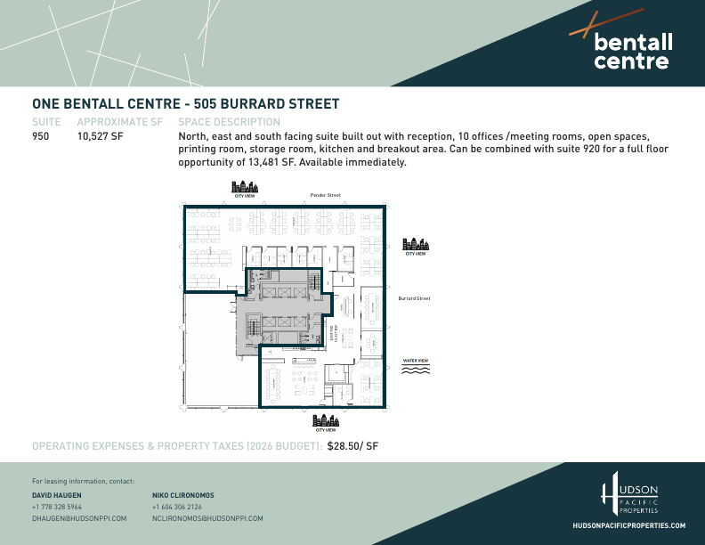 950 - 505 Burrard Street, Vancouver, BC floorplan