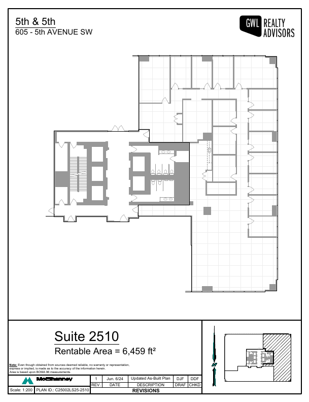 2510 - 605 5 Avenue Southwest, Calgary, AB floorplan