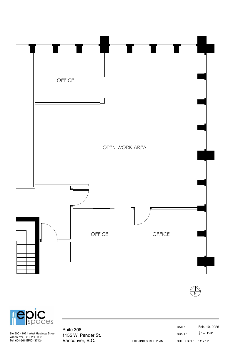 308 - 1155 W Pender St, Vancouver, BC floorplan