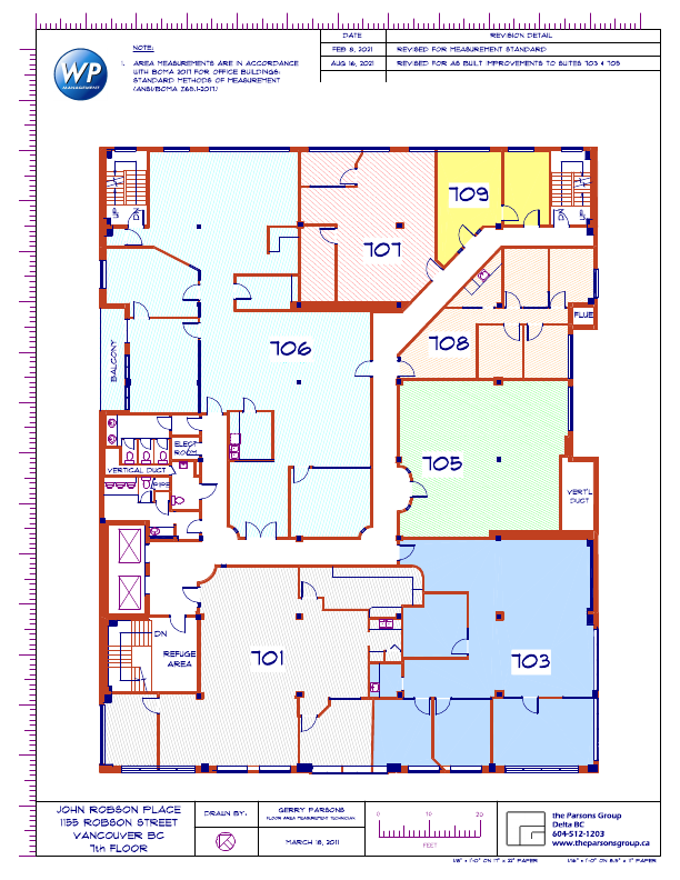 705 - 1155 Robson St, Vancouver, BC floorplan